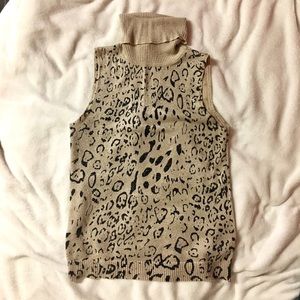 Mango Turtle Neck Sleeveless Sweater